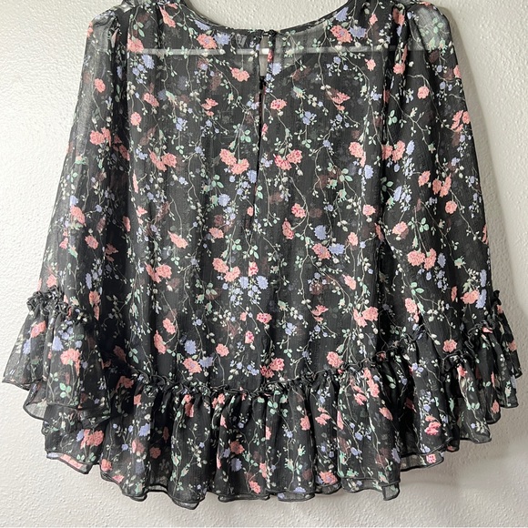 NWT/T.I.M.I.N.G floral sheer blouse/large - Picture 4 of 10